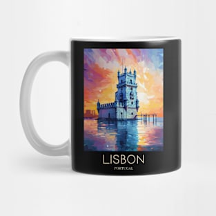 A Pop Art Travel Print of Lisbon - Portugal Mug